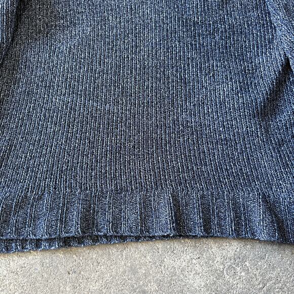 Orvis Sweater Size L Blue V Neck Chenille Velvet Soft Cozy Pullover Knit - Picture 3 of 9